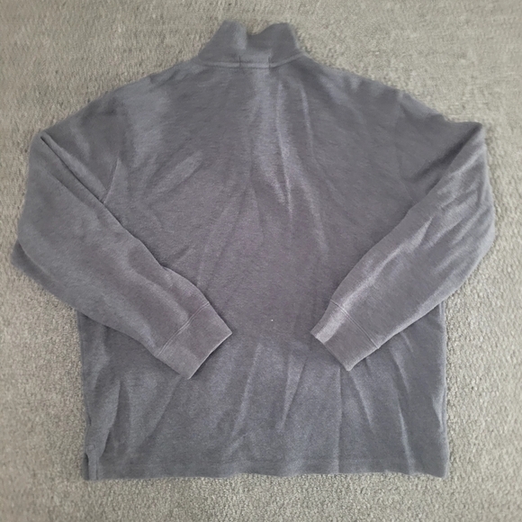 Polo ralph lauren men's size L grey fleece sweater 1/4 zip up long sleeve cotton - Picture 2 of 13